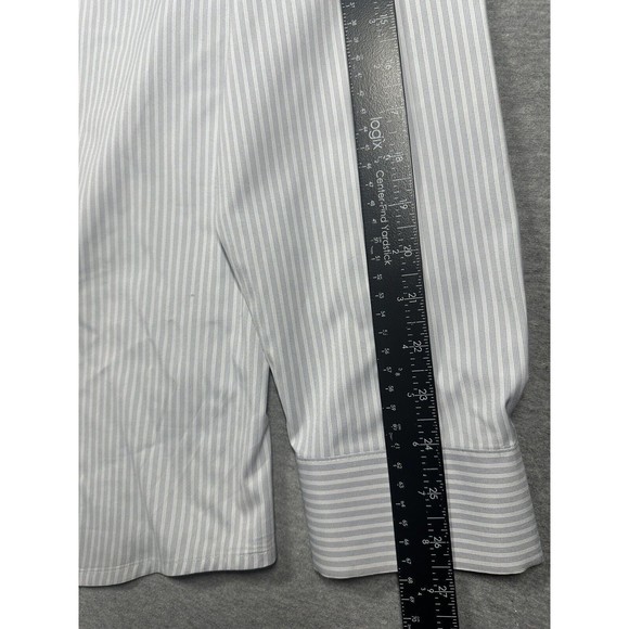 Ministry of Supply Button Down Shirt XL Gray Stripe Recycled Polyester - Picture 8 of 9